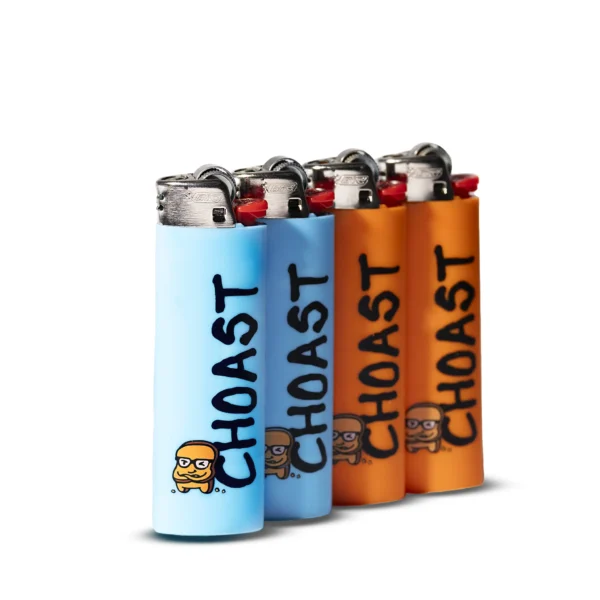 All color variations of our choast lighters together, which are blue and orange