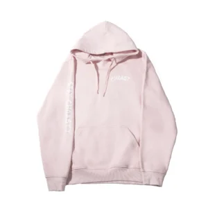 Showcasing our the front of our choast hoodie, which is for sale on this page. The color variation is a light pink