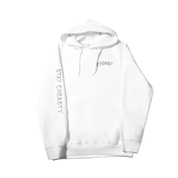 Our new choast hoodie that is being sold on this page. A very clean style hoodie with a kangaroo pocket. The color variation for this hoodie is white