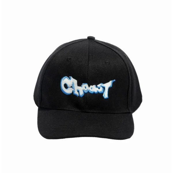 The front of our Choast GraffCap. A strapback hat that is adjustable in sizing.