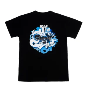 The back of our GraffTee. Showing our graffiti style design and print.