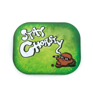 The Cloud Maker smoking tray with magnetic lid. Showcasing the front of this tray.