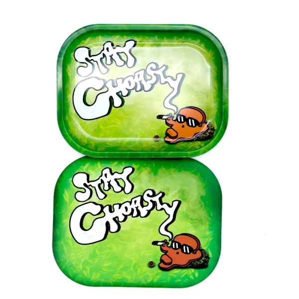 Our Choast Smoking Tray stacked showing both the lid and inside of the tray