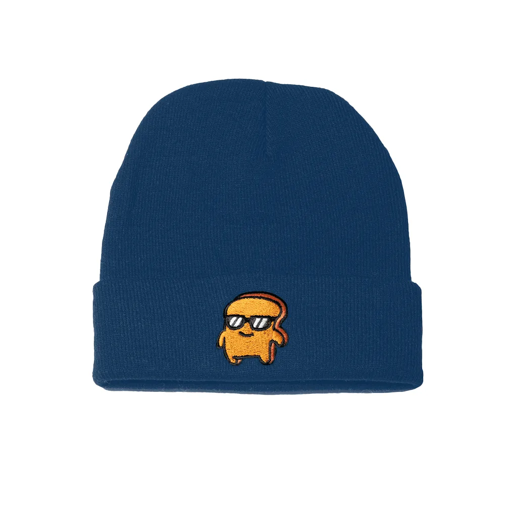 Front profile of our Navy Blue choast toque. Cool, chill and toasty all in one!