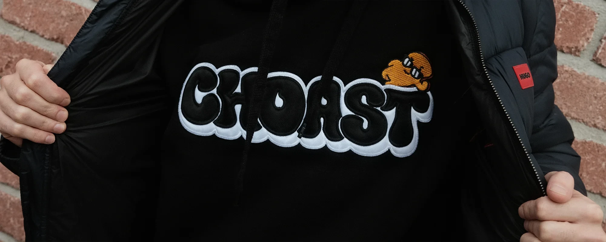Showing our premium Choast Bubble Hoodie from our Streetwear Collection Line