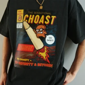 lifestyle shot of a model wearing our oversized shirt